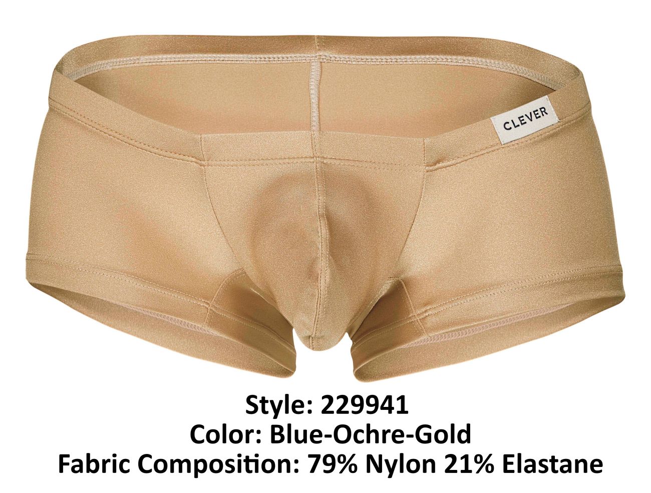 Clever 229941 3er-Pack Australian Latin Trunks Trunks Farbe Blau-Ocker-Gold