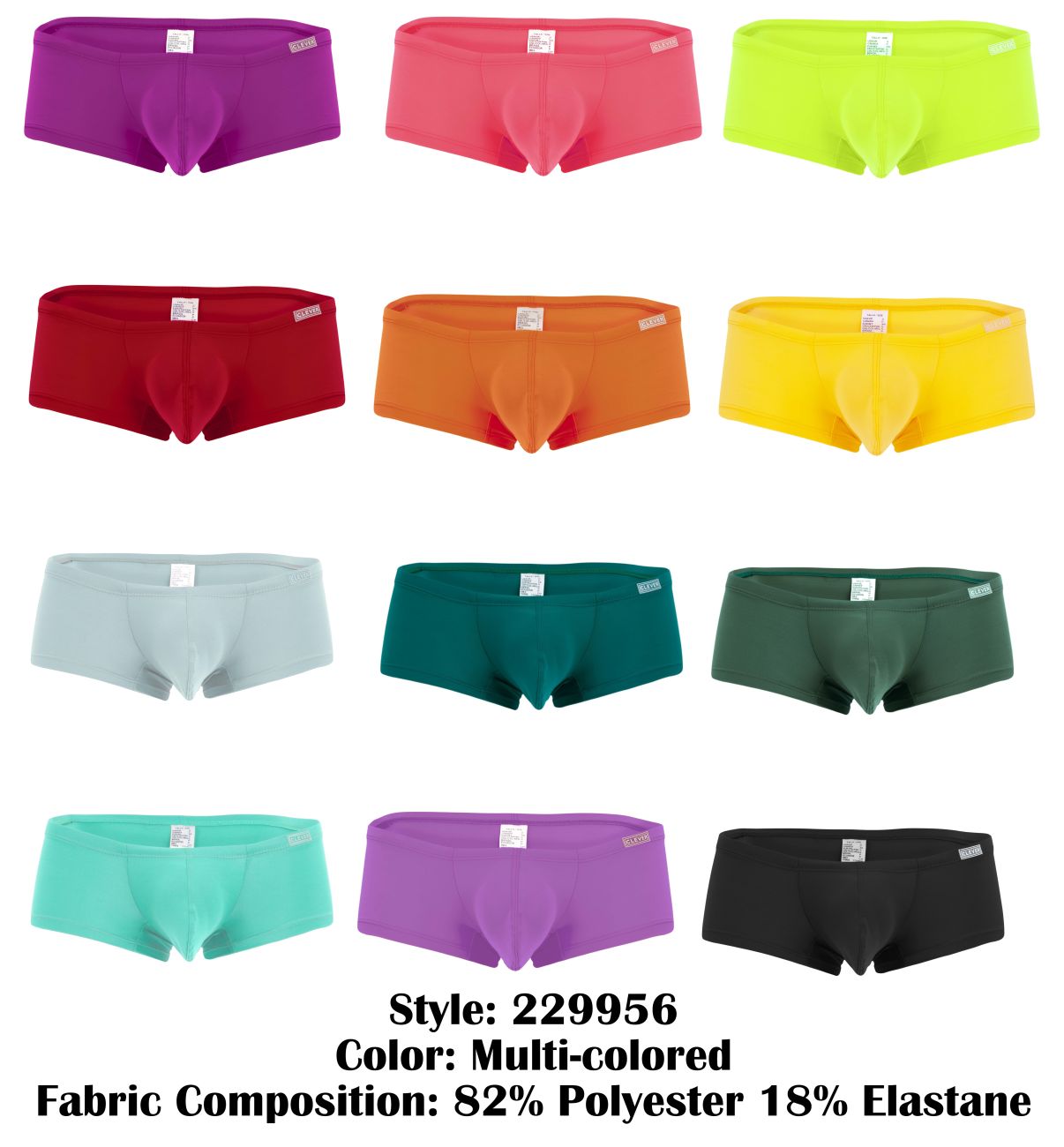 Clever 229956 12er-Pack Australische Latein-Trunks, Farbe: Mehrfarbig