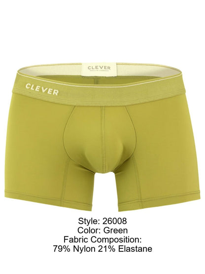 Green clever brand boxer briefs in green made from 79% nylon and 21% elastane for comfortable wear