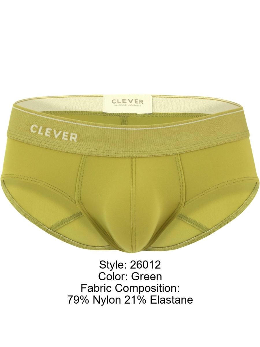 Olive green clever 26012 atenea briefs made from 79 nylon and 21 elastane comfortable fit underwear