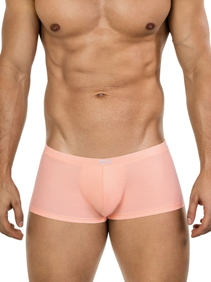 Pink ribbed men’s briefs apolo trunks color orange comfortable stretch fabric front view