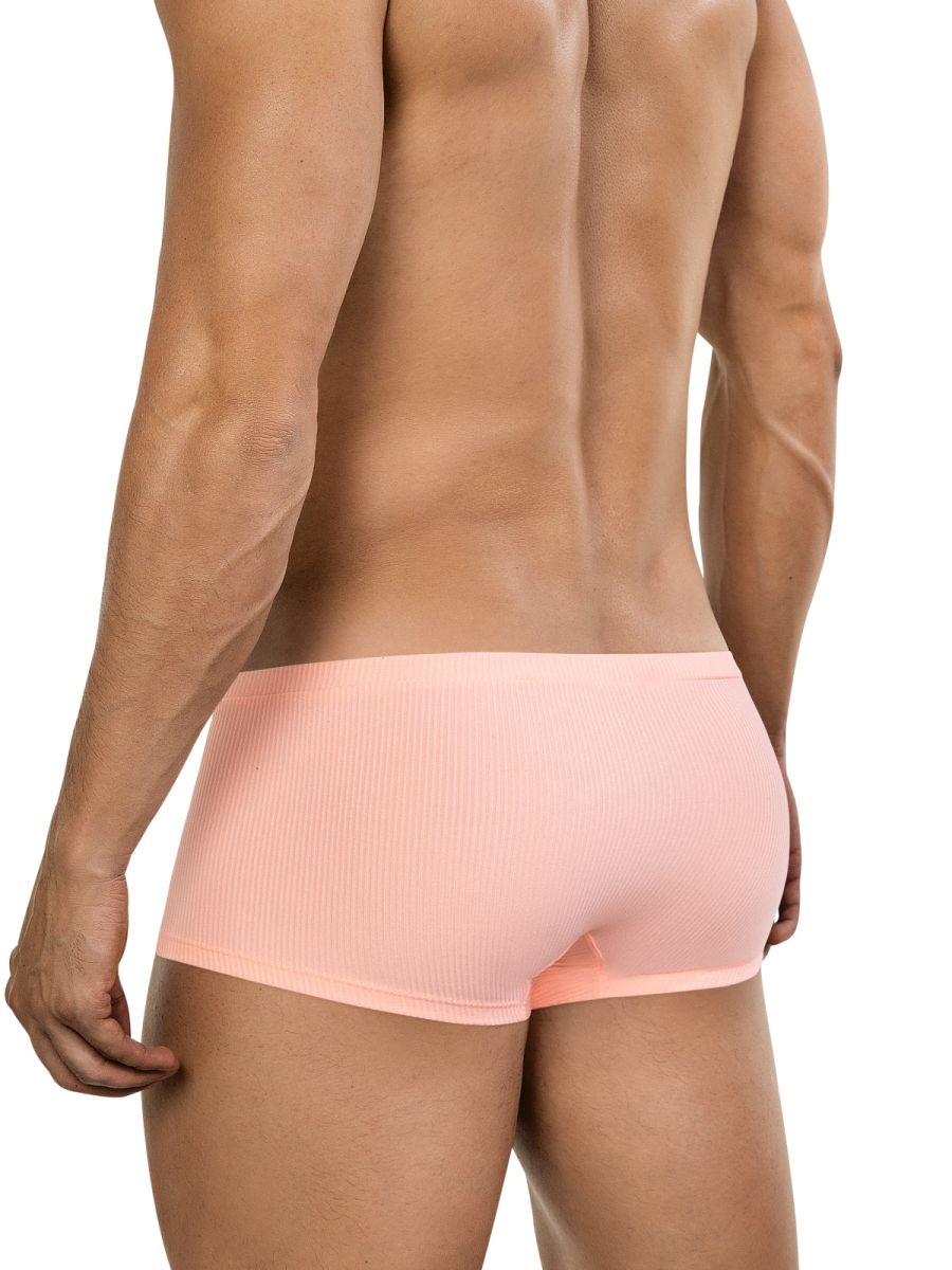Pink ribbed men’s briefs apolo trunks 26014 in orange color made from soft breathable fabric for everyday wear
