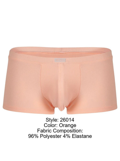Orange ribbed men’s briefs 26014 apolo trunks made of 96 polyester and 4 elastane for comfortable wear