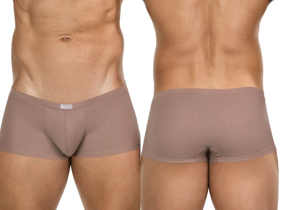 Beige ribbed cotton briefs with subtle texture and small brand tag on waistband clever 26015 apolo trunks sand color
