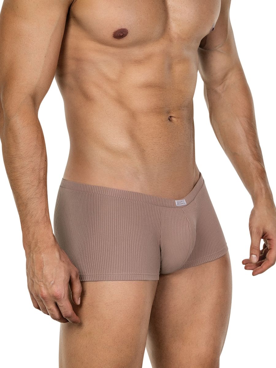 Beige ribbed clever 26015 apolo briefs with snug fit and elastic waistband for sophisticated comfort and style
