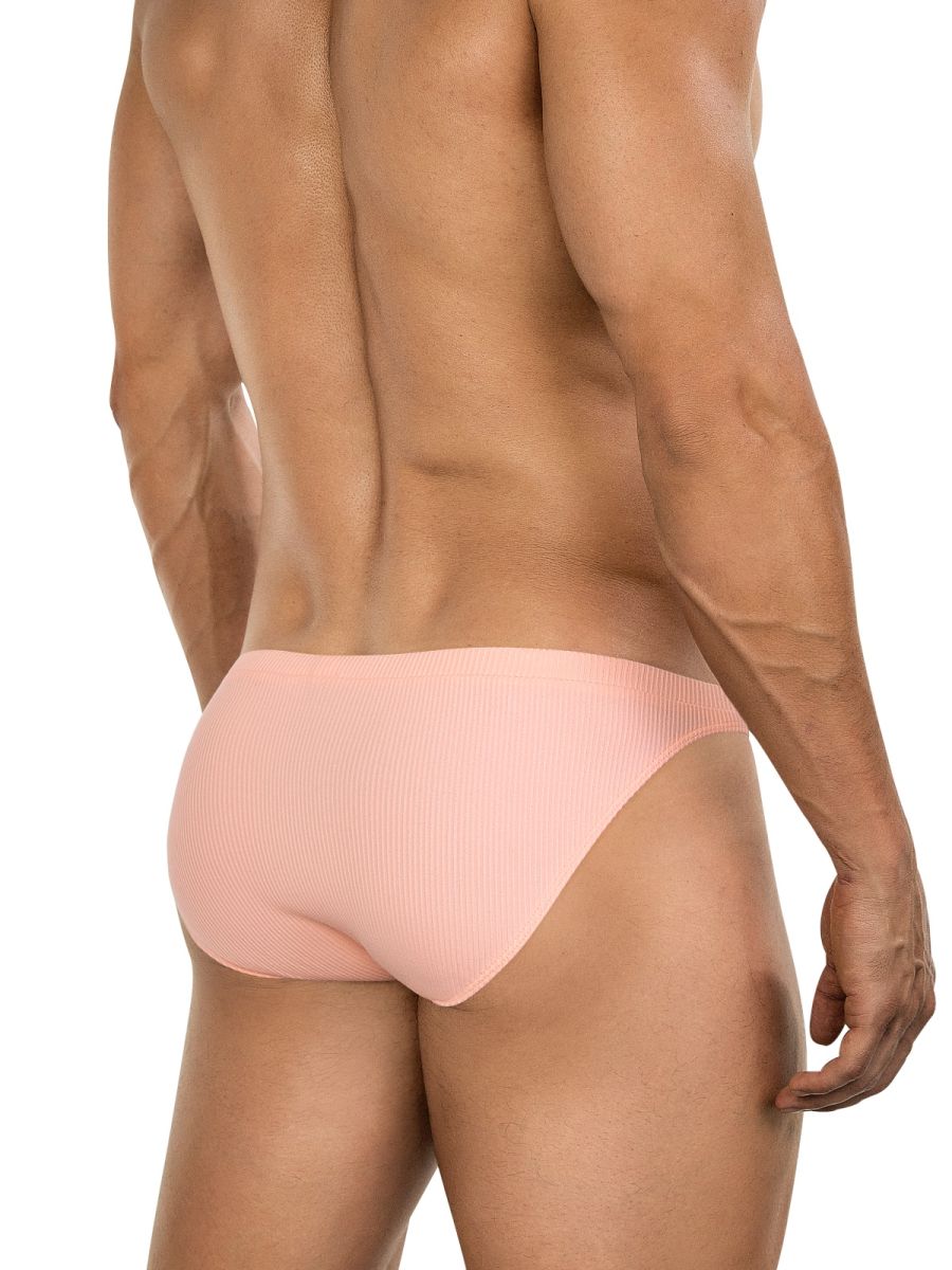 A soft pink ribbed cotton brief with snug fit and high waistband in clever 26017 apolo bikini vibrant orange