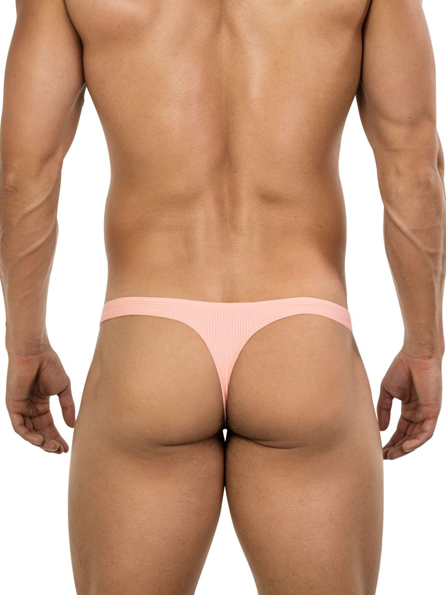 A soft pink ribbed fabric thong from clever 26020 apolo thongs featuring bold comfort and sleek minimalist style