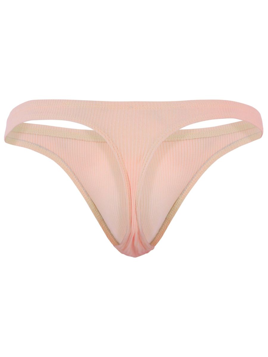 Delicate sheer pink clever 26020 apolo thong with lightweight semi-transparent fabric and subtle vertical ribbing