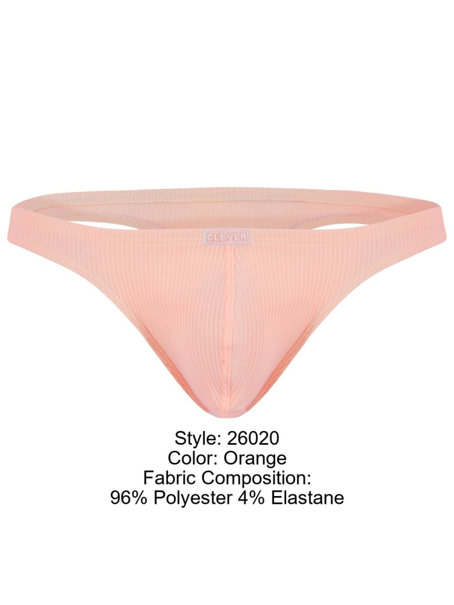 Orange clever 26020 apolo thong made of 96% polyester 4% elastane with ribbed texture for bold comfort and sleek style