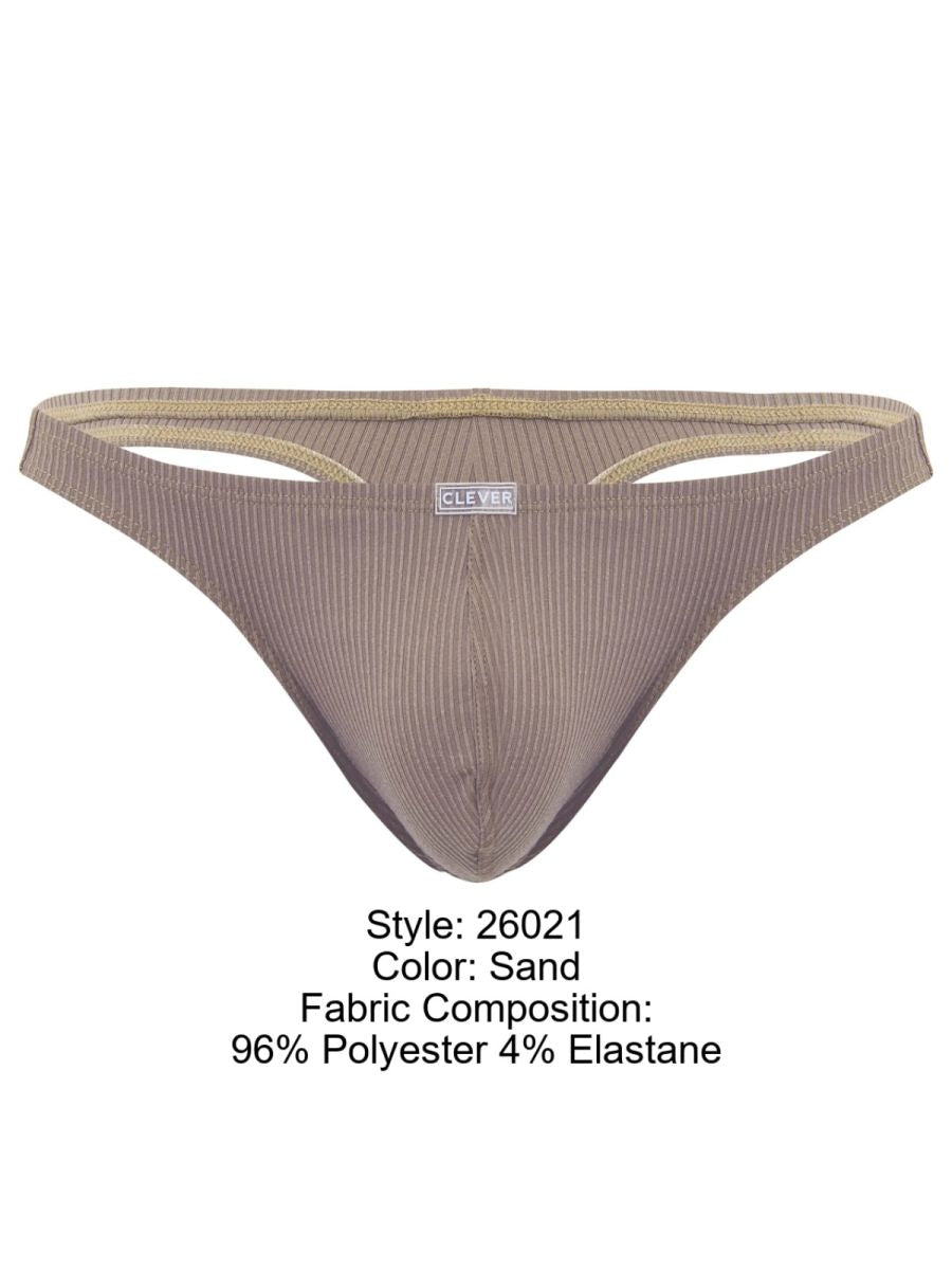 Sand-colored clever 26021 apolo briefs with ribbed texture made from stretchy polyester elastane blend