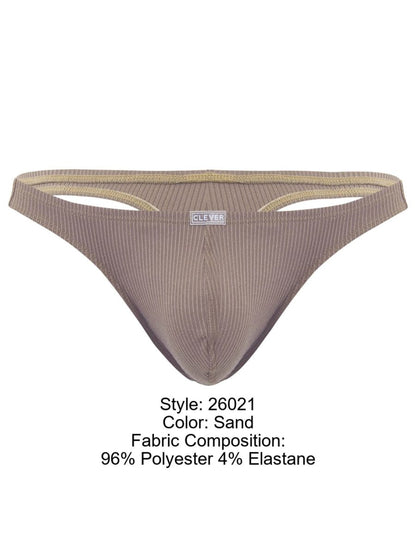 Sand-colored clever 26021 apolo briefs with ribbed texture made from stretchy polyester elastane blend
