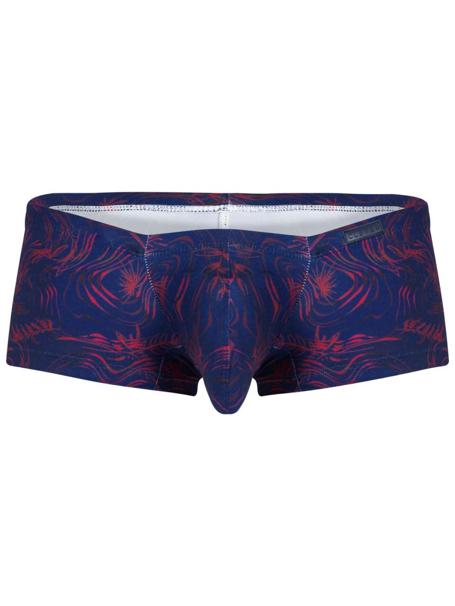 Clever 26027 Helion trunks in navy blue and magenta floral men’s briefs with white inner lining for dynamic comfort