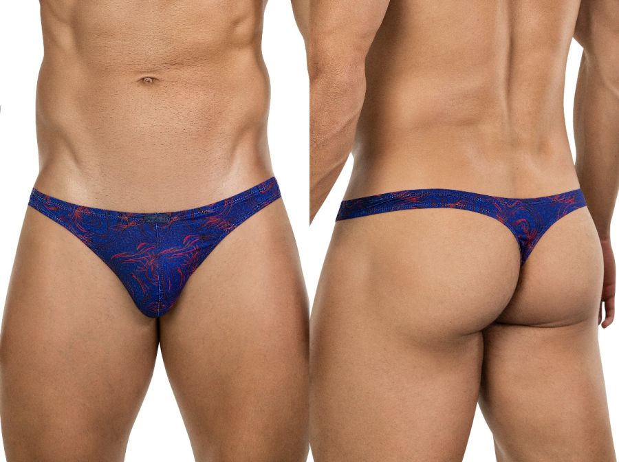 Blue clever 26031 helion thong with red floral pattern offering sophisticated style and ultimate comfort
