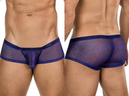 Blue clever 26033 calipso trunks mesh briefs with solid waistband and subtle pattern for bold breathable style