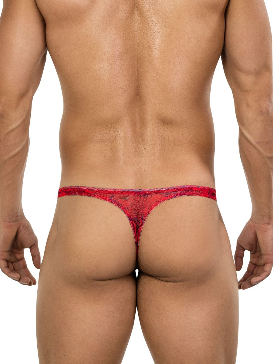 Red lace thong clever 26036 calipso with intricate floral pattern offering sleek and sophisticated support