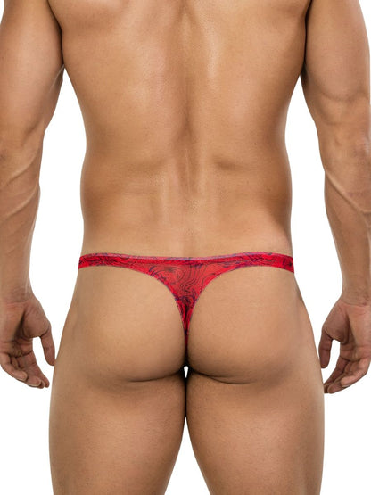 Red lace thong clever 26036 calipso with intricate floral pattern offering sleek and sophisticated support