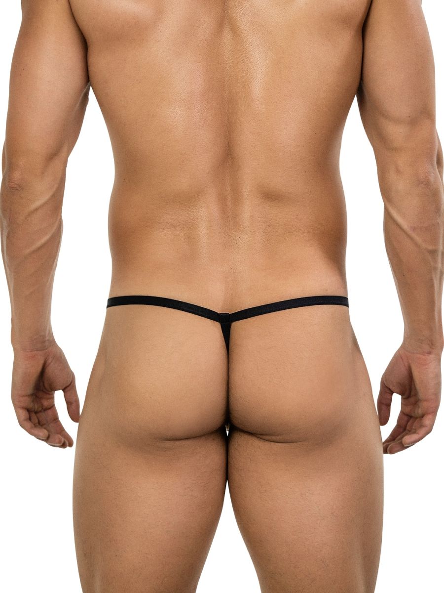 Black clever 26046 atlas g-string thong with thin seamless design in gold for bold sophisticated wear
