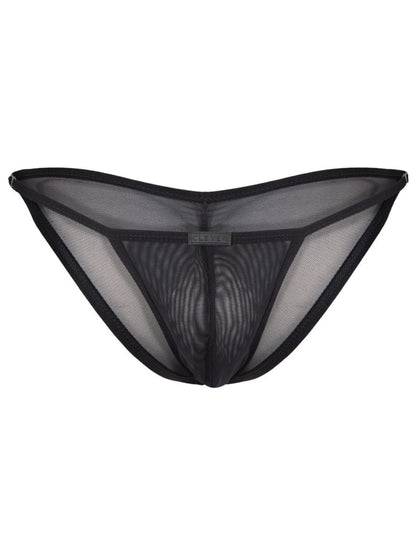 Black mesh thong clever 26057 eos bikini with sleek form fitting design and reinforced edges in black color