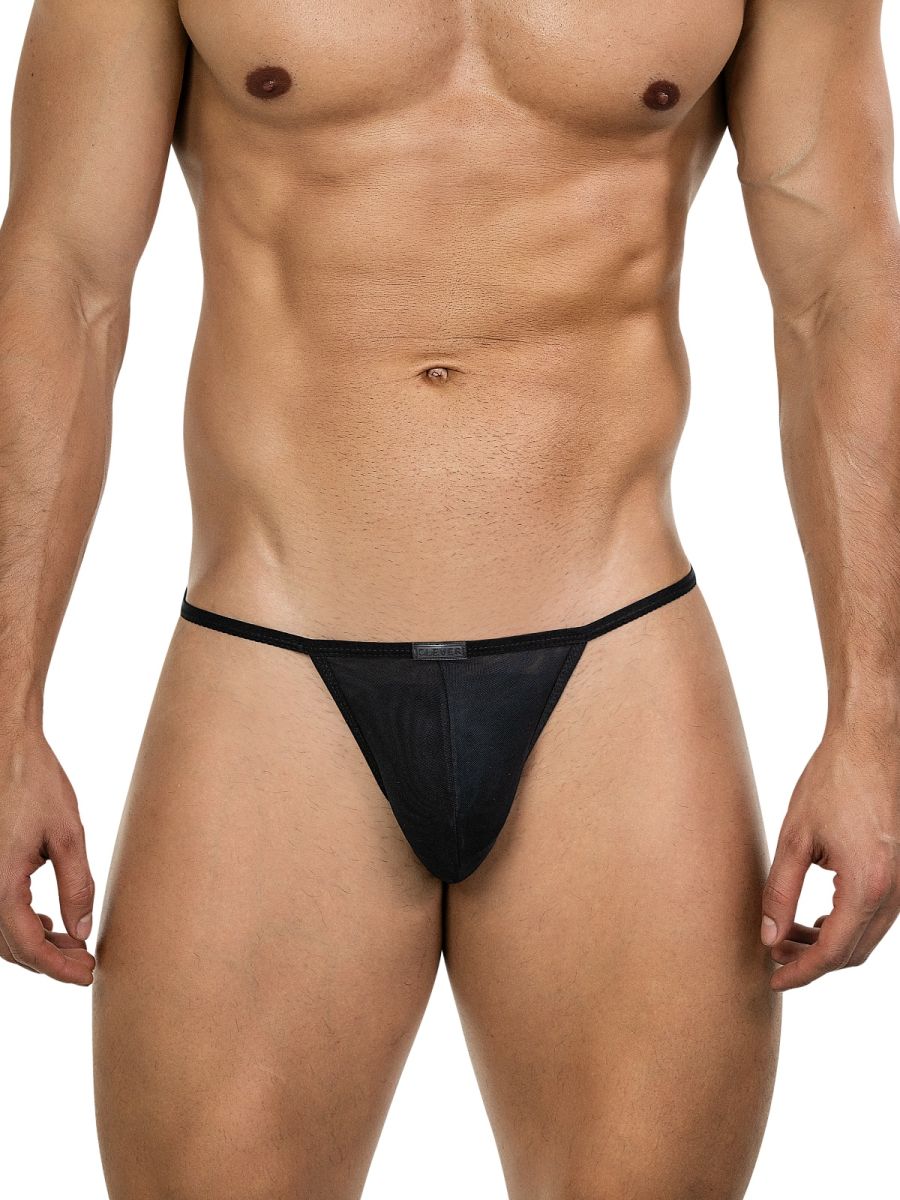 Black clever 26058 eos thong made of breathable mesh with a thin waistband for bold and sophisticated wear