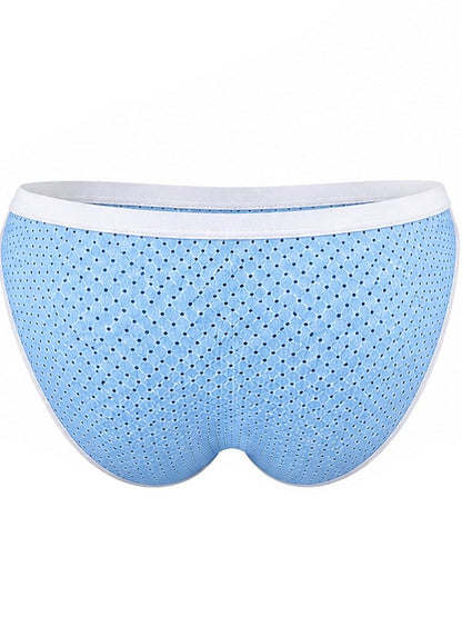 Light blue mesh men's briefs with a white elastic waistband, shown from the front.