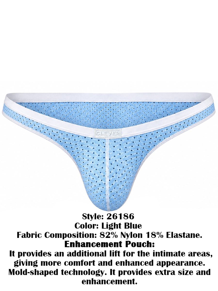 Light blue mesh briefs with white trim and a logo-branded waistband.