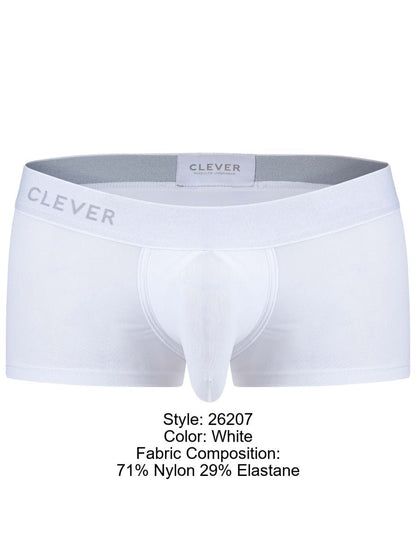 Clever 26207 Men's Underwear Mompox Trunks Sleek Ergonomic Fit Color White