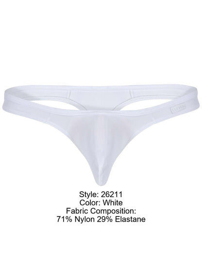 Clever 26211 Men's Underwear Murillo Thongs Sleek Minimalist Fit Color White