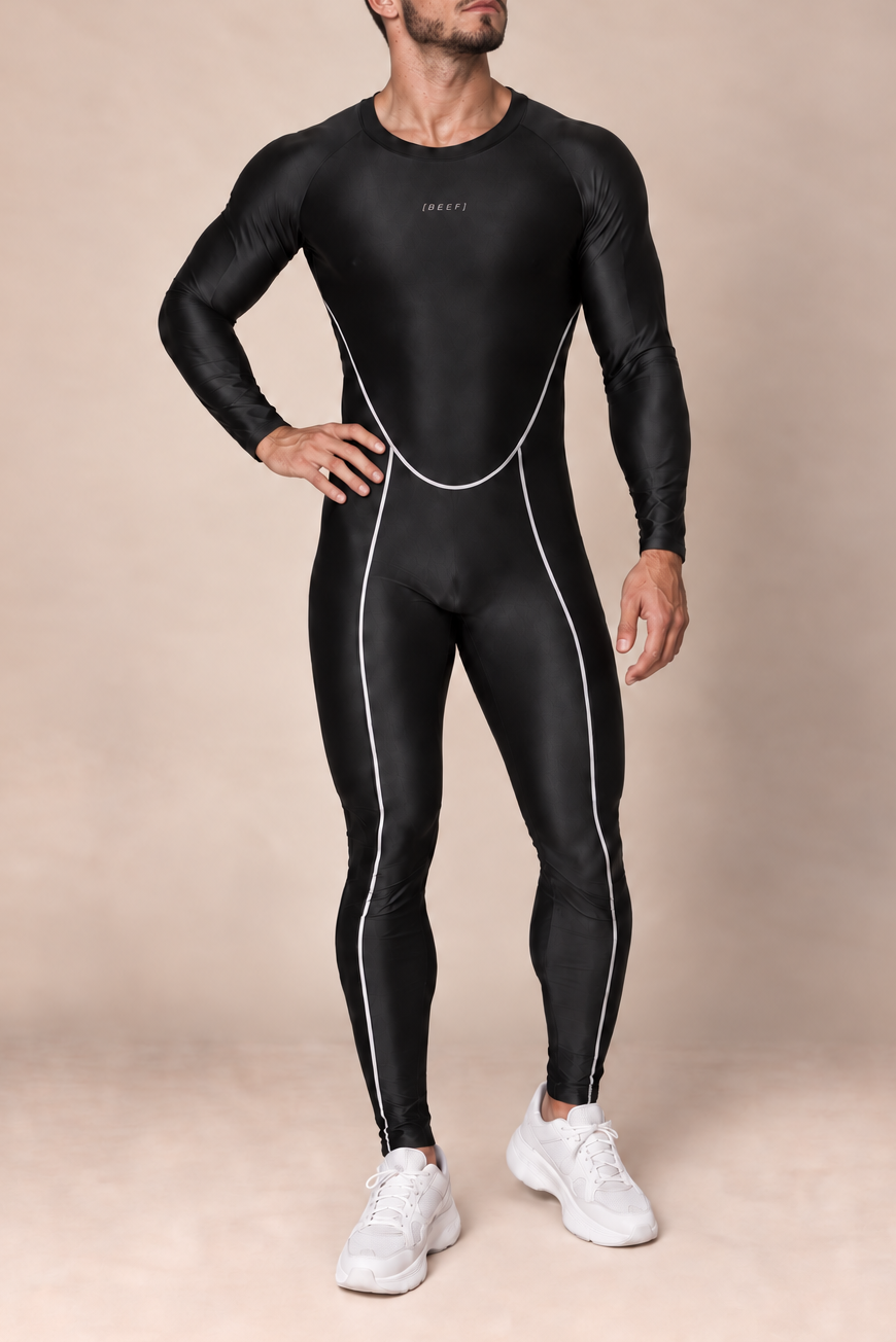 JJ Malibu Men's Contour Me Bodysuit - Midnight Black