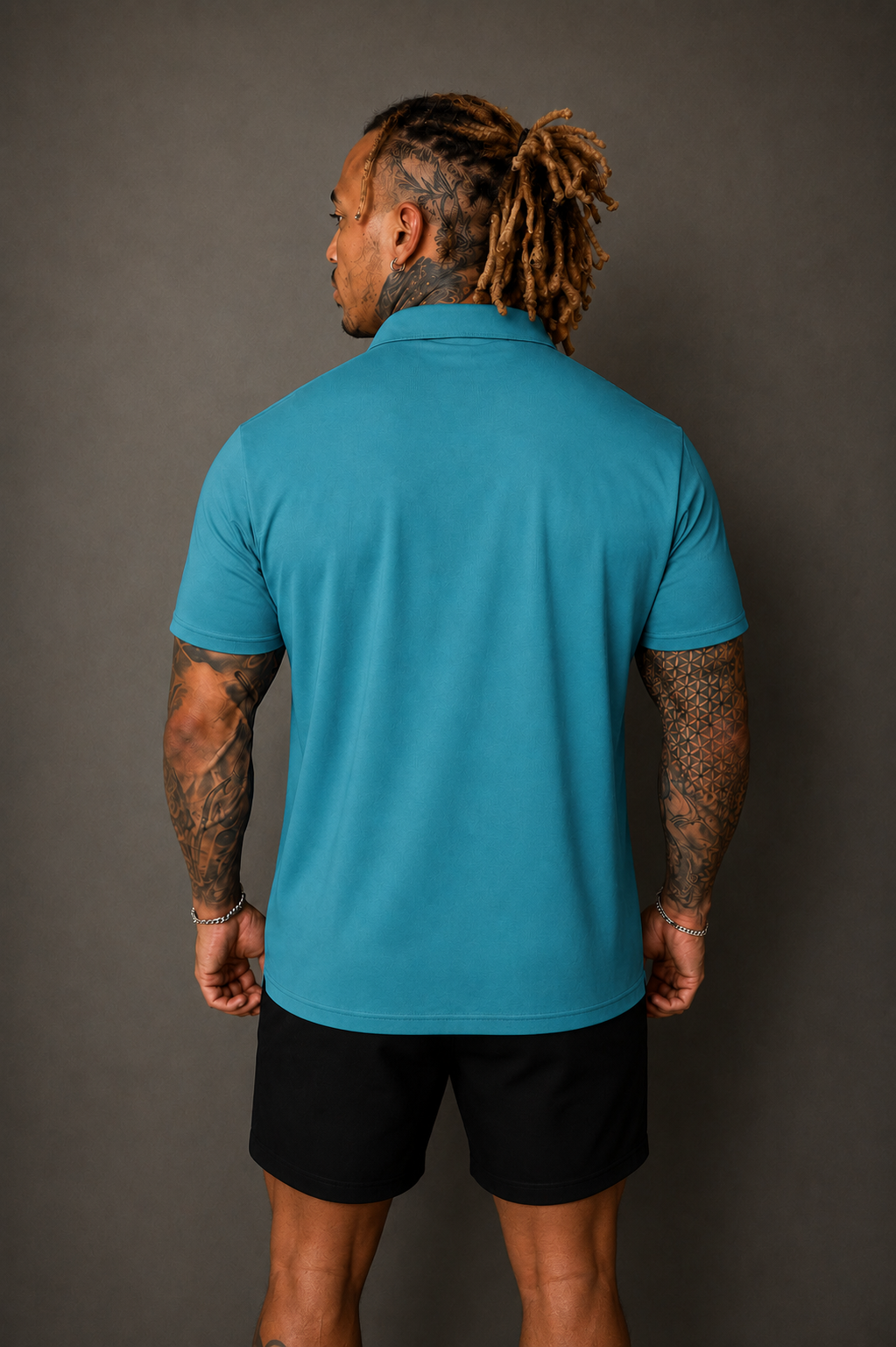 Jed North Men's Muscle-Fit Stretch Short Sleeve Shirt - Light Teal