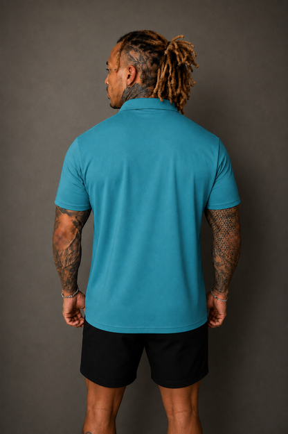 Jed North Men's Muscle-Fit Stretch Short Sleeve Shirt - Light Teal