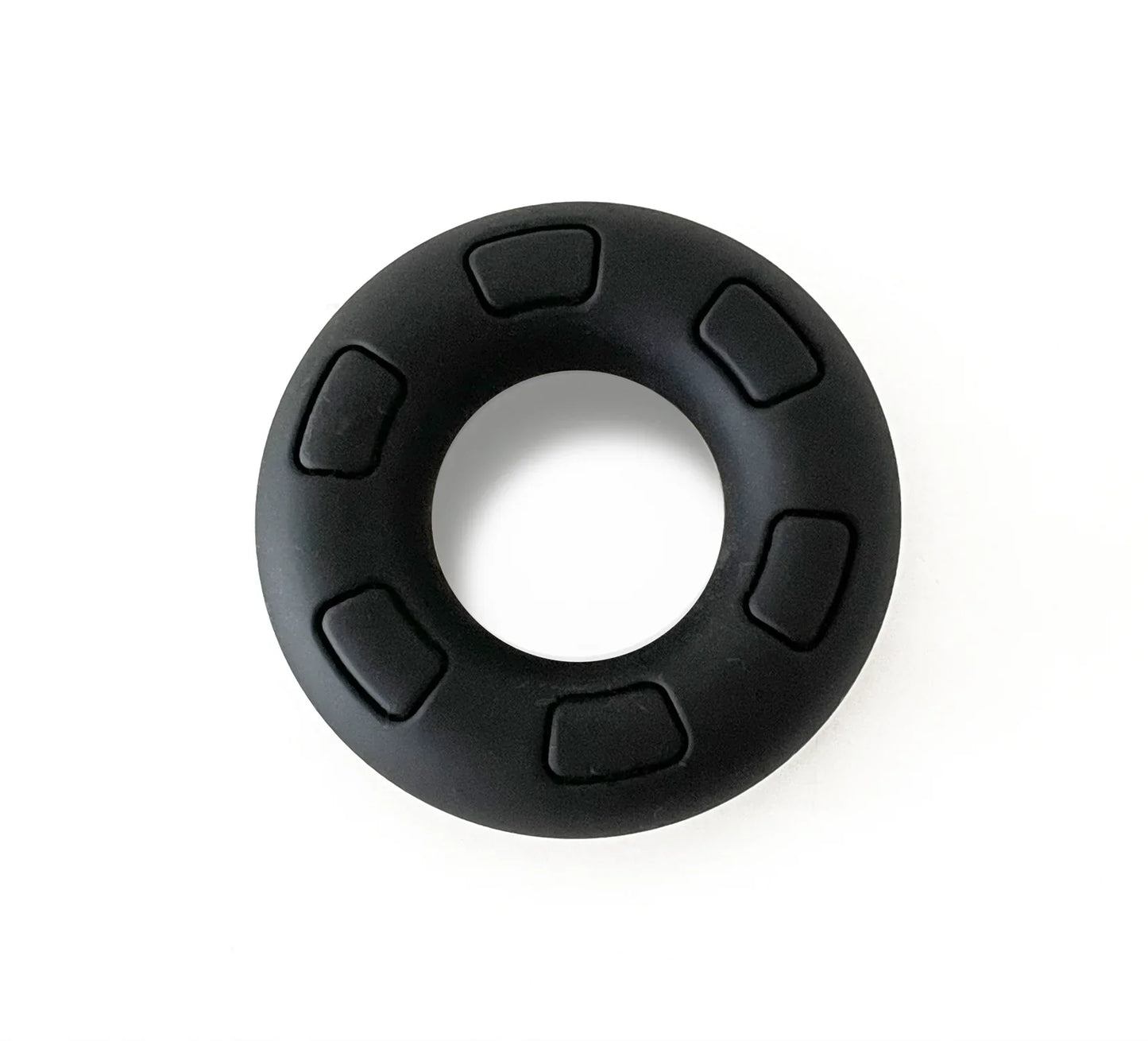 Black silicone grip ring daddy black with six raised rectangular textured sections for enhanced grip
