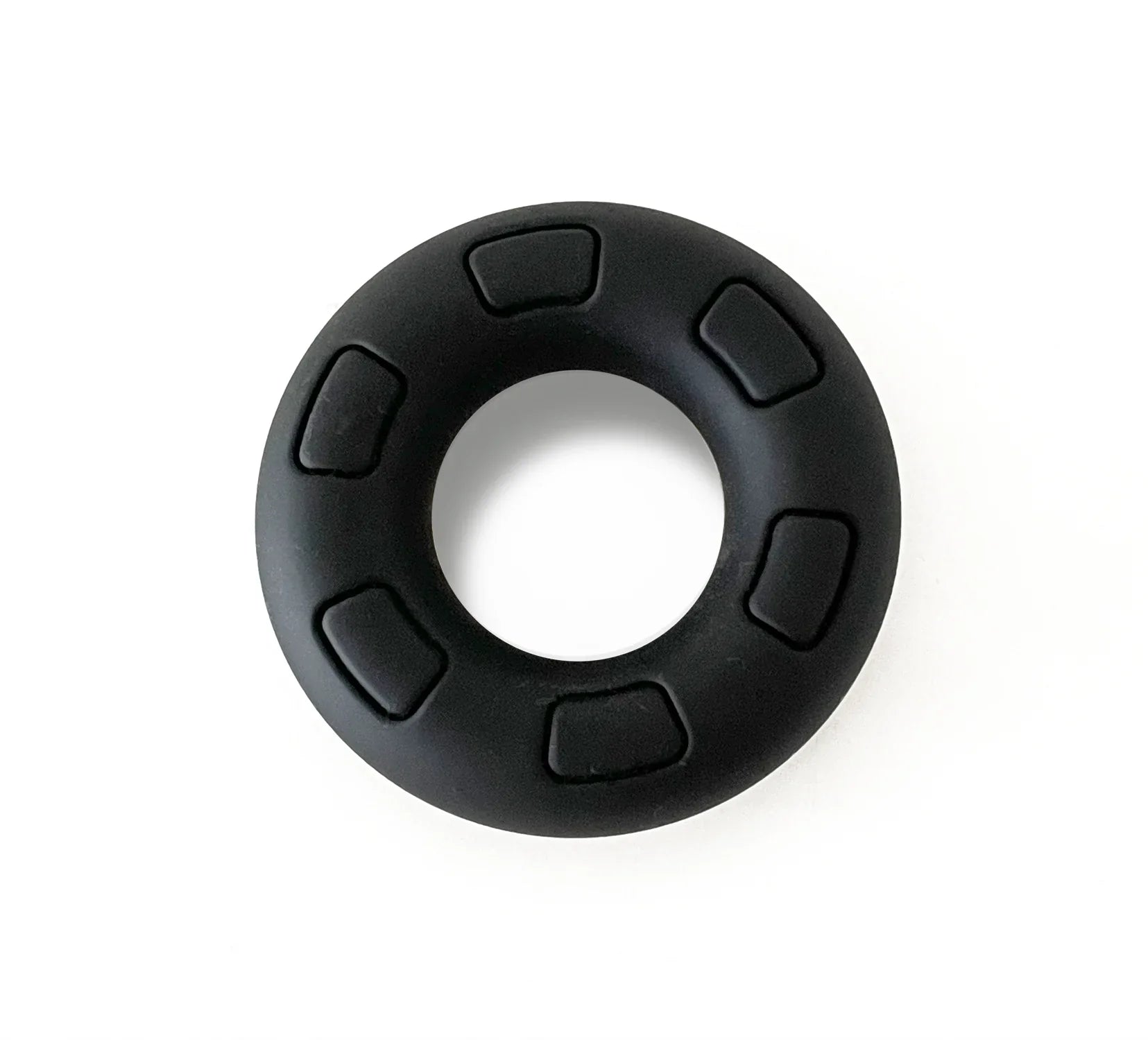 Black silicone grip ring daddy black with six raised rectangular textured sections for enhanced grip