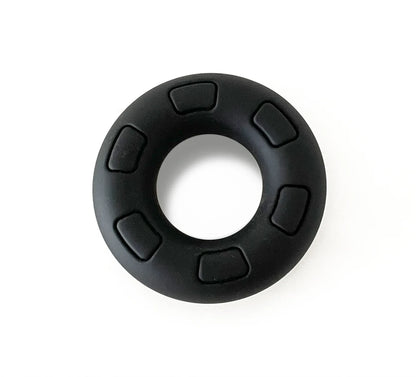 Black silicone grip ring daddy black with six raised rectangular textured sections for enhanced grip