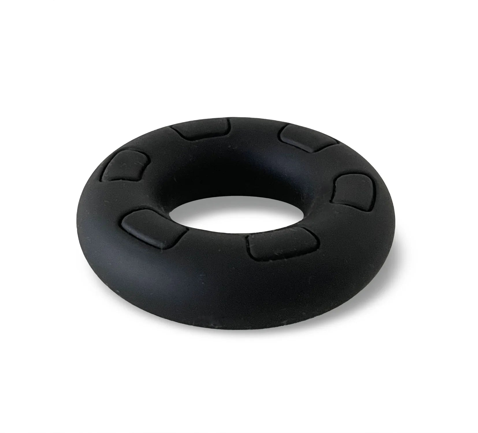Black silicone grip ring daddy black with textured raised rectangular segments around the outer edge