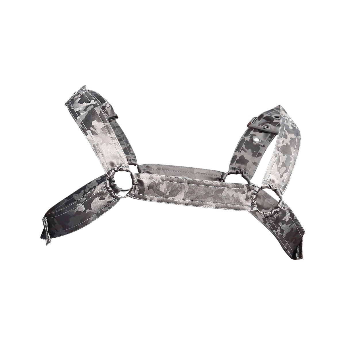 Dngeon classic belt harness camo in gray and black with reinforced stitching and metal hardware for durability