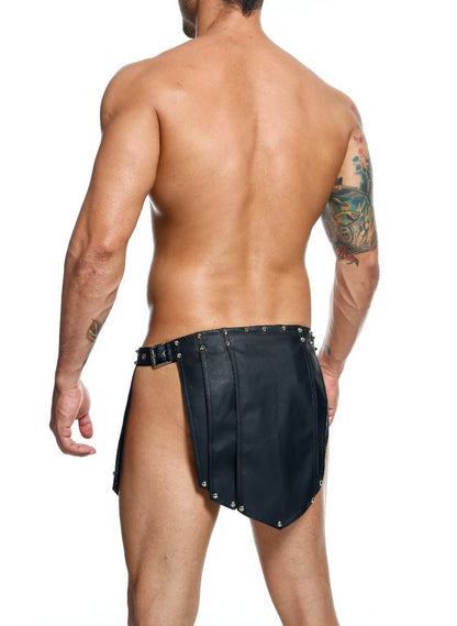 Dngeon roman skirt black leather shorts with silver studs and belt buckle along the waist in new colors