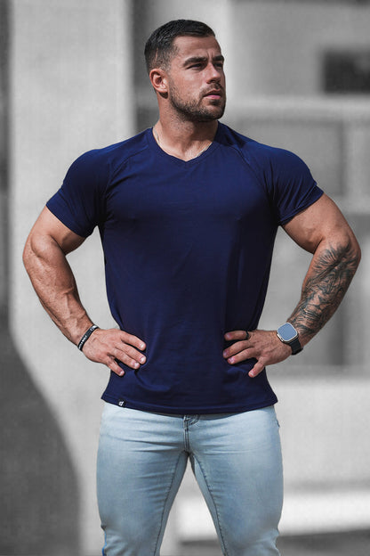 Jed North Men's V Neck Muscle-Fit T-Shirt - Navy