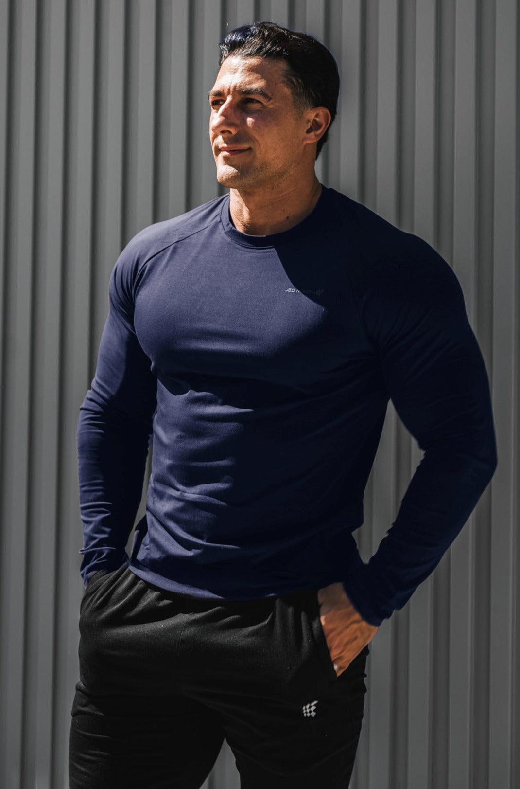 Jed North Men's Titan Muscle-Fit Long Sleeve T-Shirt - Navy