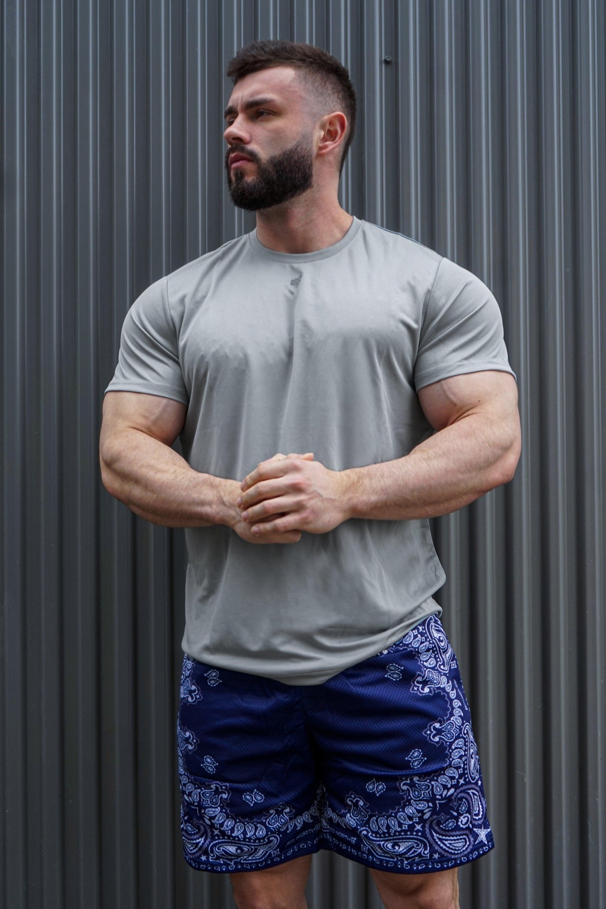 Jed North Men's Tactical Fast-Dry Training T-Shirt - Polar Silver