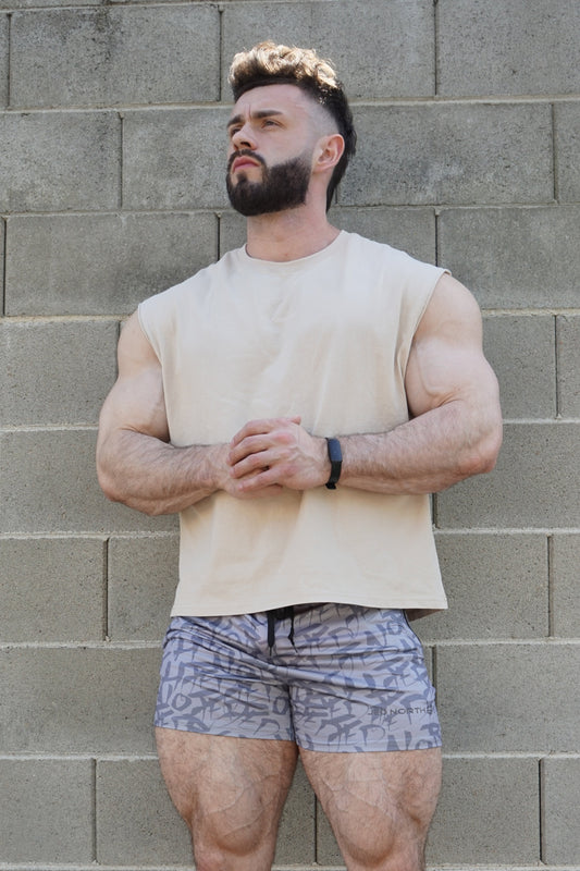 Jed North Men's Box Cut Muscle Tee - Light Khaki