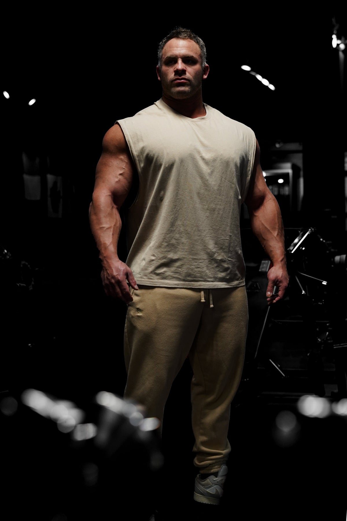 Jed North Men's Box Cut Muscle Tee - Light Khaki