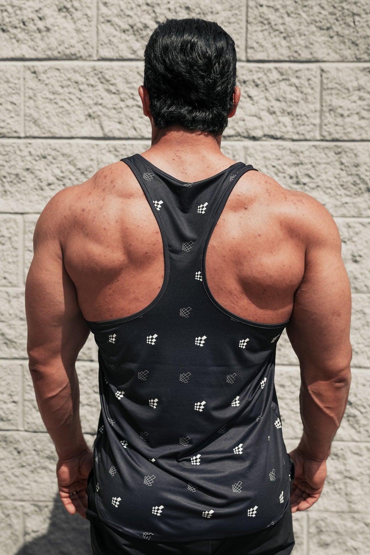 Jed North Men's Graphic Muscle Stringer - Black JN Logo