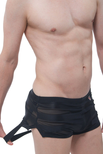 Short en maille rayée Jock Noir