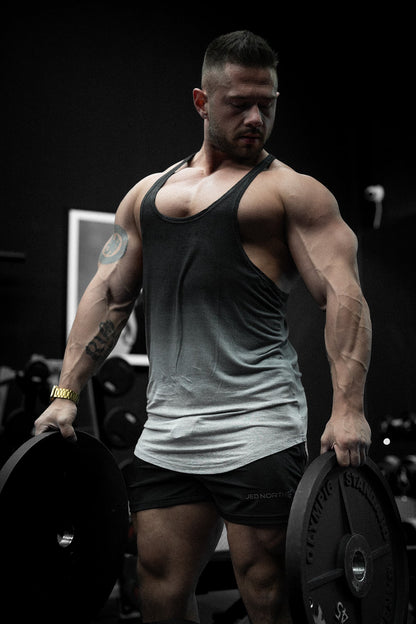 Jed North Men's Classic Bodybuilding Racerback Stringer - Gray Ombre