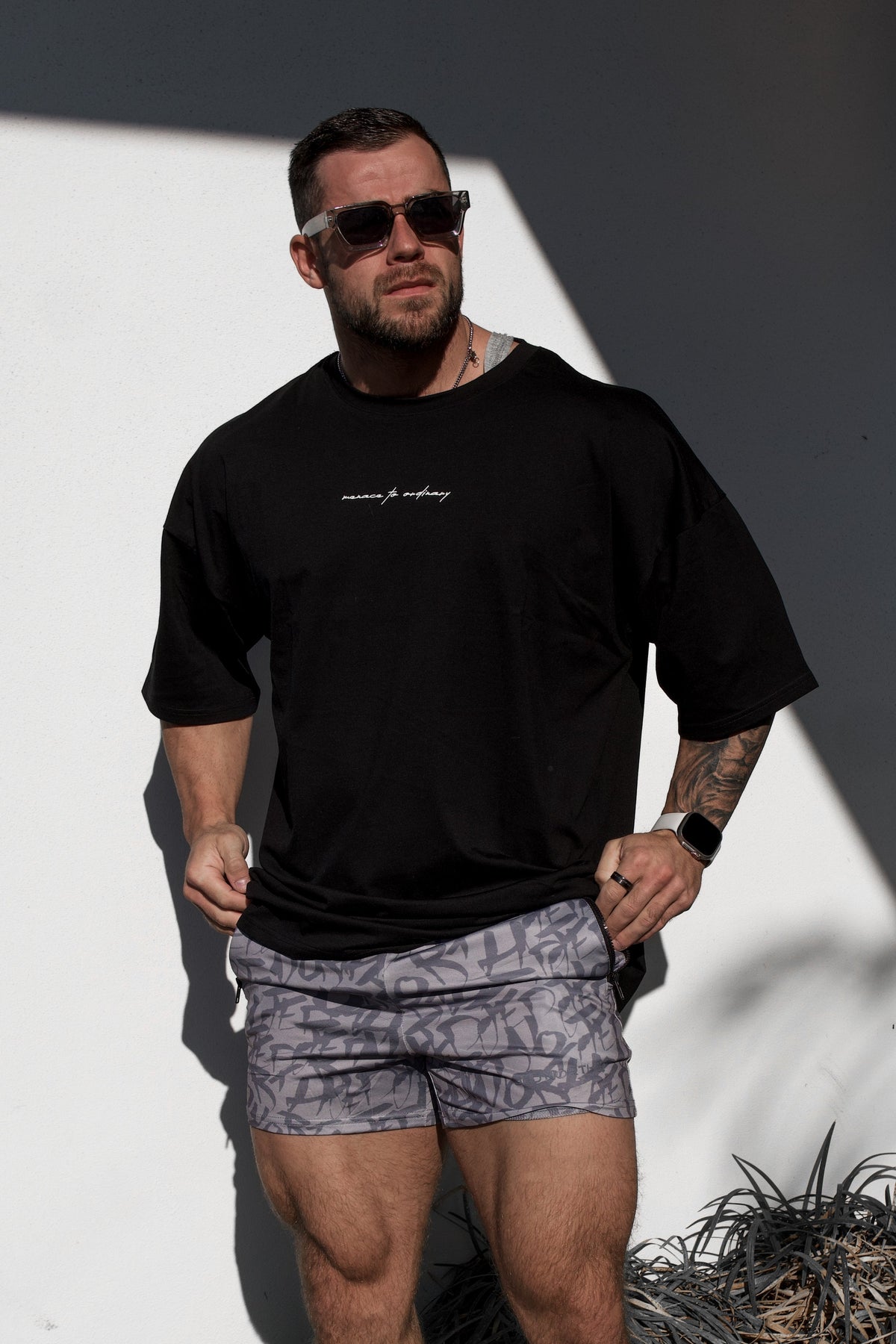 Jed North Men's Energy Oversized T-Shirt - Menace Black