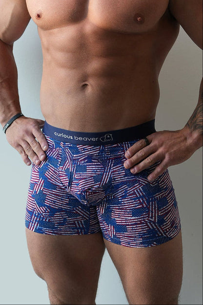 Curious Beaver Men's Boxer Briefs - USA Flag