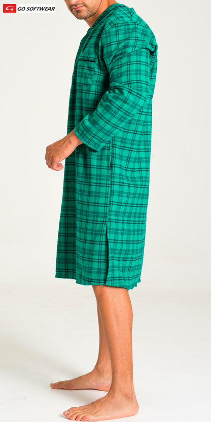 Go Softwear 4708 Herren-Nachthemd Lumber Jack - Grün kariert