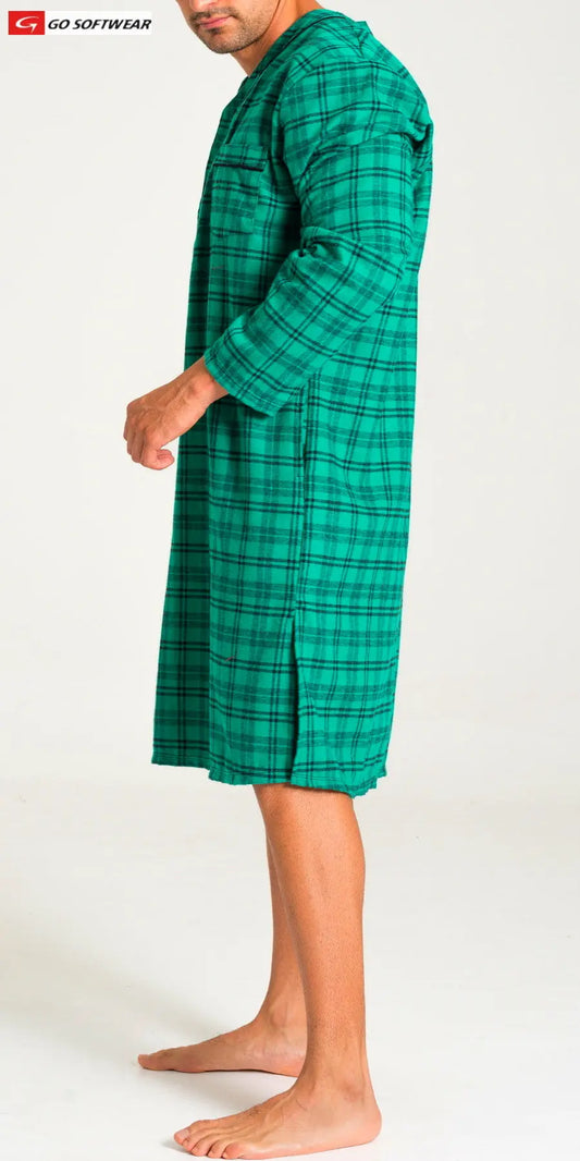 Chemise de nuit pour homme Go Softwear 4708 Lumber Jack - Carreaux verts