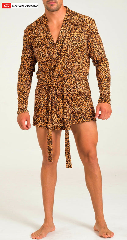 Go Softwear 3418 Herren-Bademantel Prowl Cheetah - Gepardenmuster