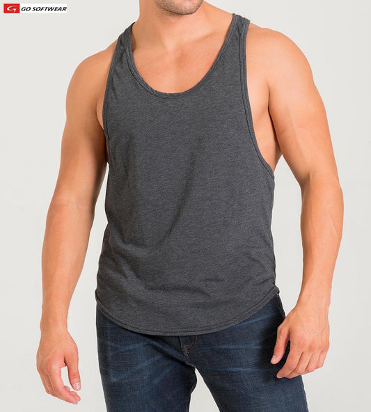 Débardeur de musculation à dos nageur pour homme California Bliss 4945 de Go Softwear - Gris anthracite